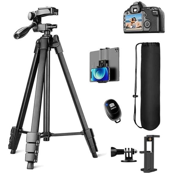 Camera Tripod with Remote for Canon Nikon DSLR Camera, 60'' Camera Tripod